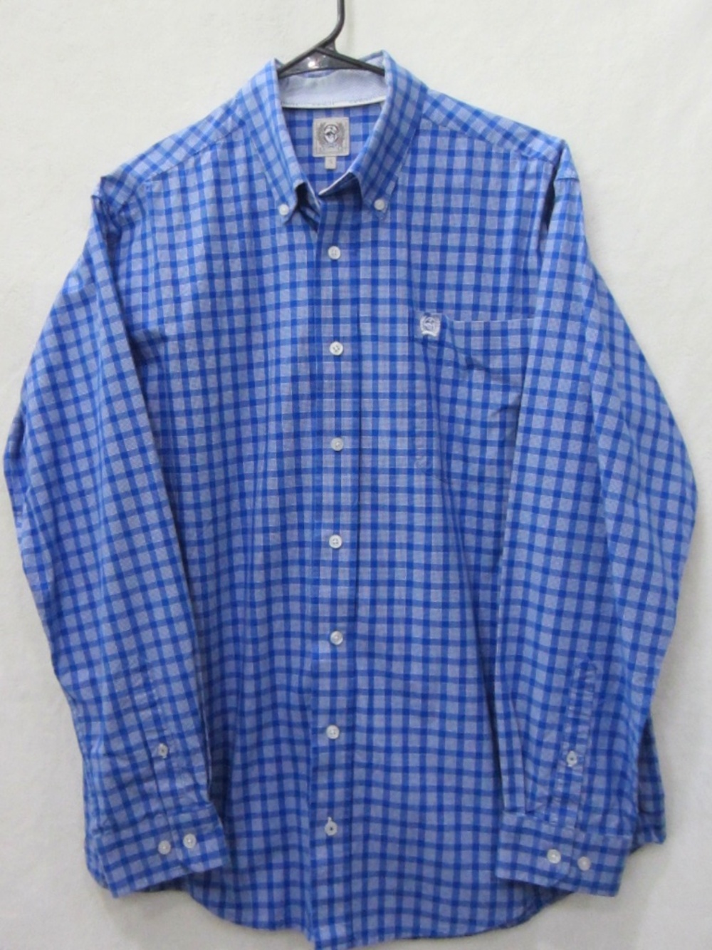 Cinch Men's Western Button Down Long Sleeve Blue/White Collared Dress Shirt